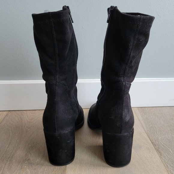 Charles David Black Suede Boots Size 38 1/2 - Picture 4 of 9